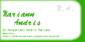 mariann andris business card